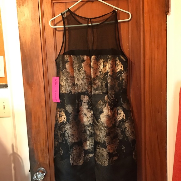 Betsey Johnson Black & Gold Metallic Sheath Dress - Picture 6 of 9